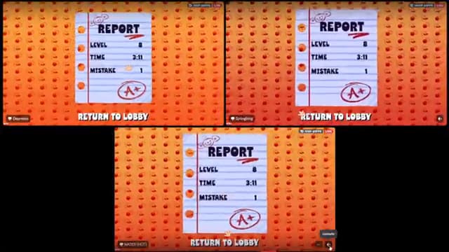 Result of the recorded Level 8 attempt: elapsed 3:11, one mistake